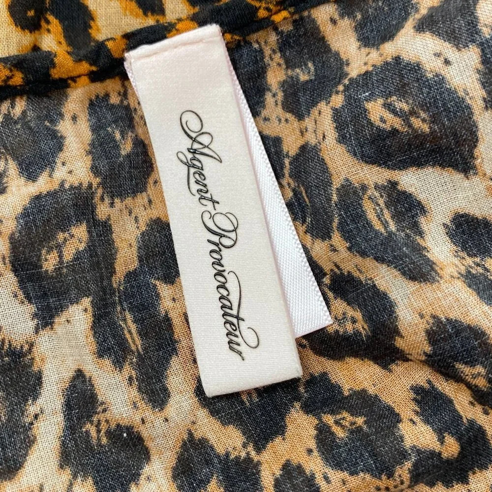 Agent Provocateur Kittie Leopard Cotton Cover-up Dress S/M